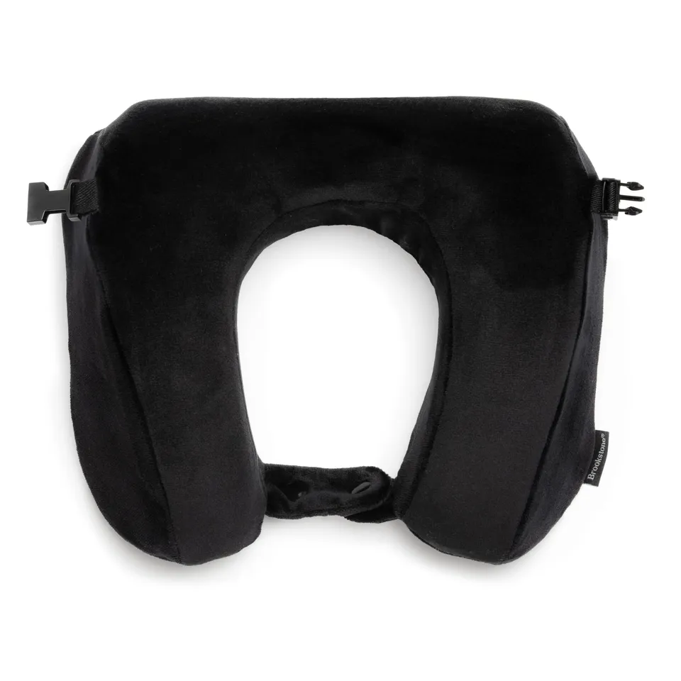 brookstone-2-in-1-memory-foam-travel-pillow-u-shaped-neck-support-for-plane-trai image 1