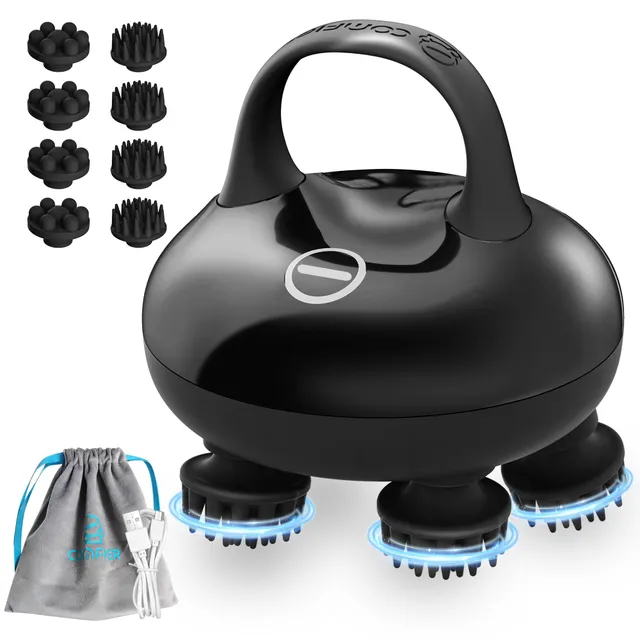 comfier-cordless-head-massager-with-3-kneading-modes-ipx7-waterproof-8-silicone- image 1