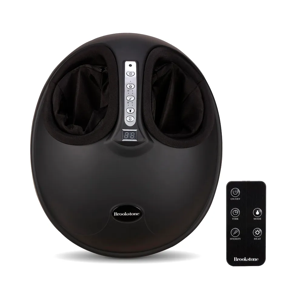 brookstone-air-compression-foot-massager-with-heat-remote image 1