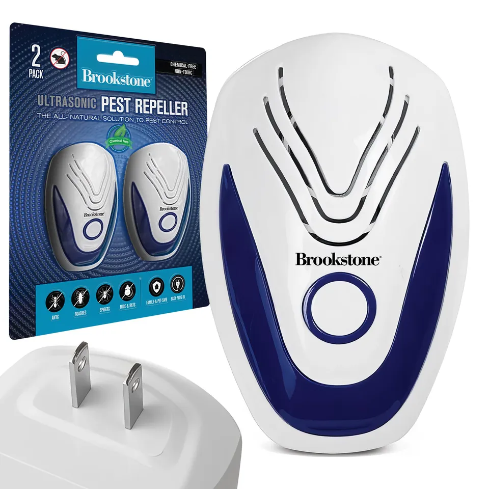 brookstone-ultrasonic-pest-repeller-2-pack-chemical-free-plug-in-for-home image 1
