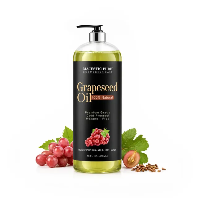 majestic-pure-chilean-grapeseed-oil-16-fl-oz-lightweight-carrier-oil image 1
