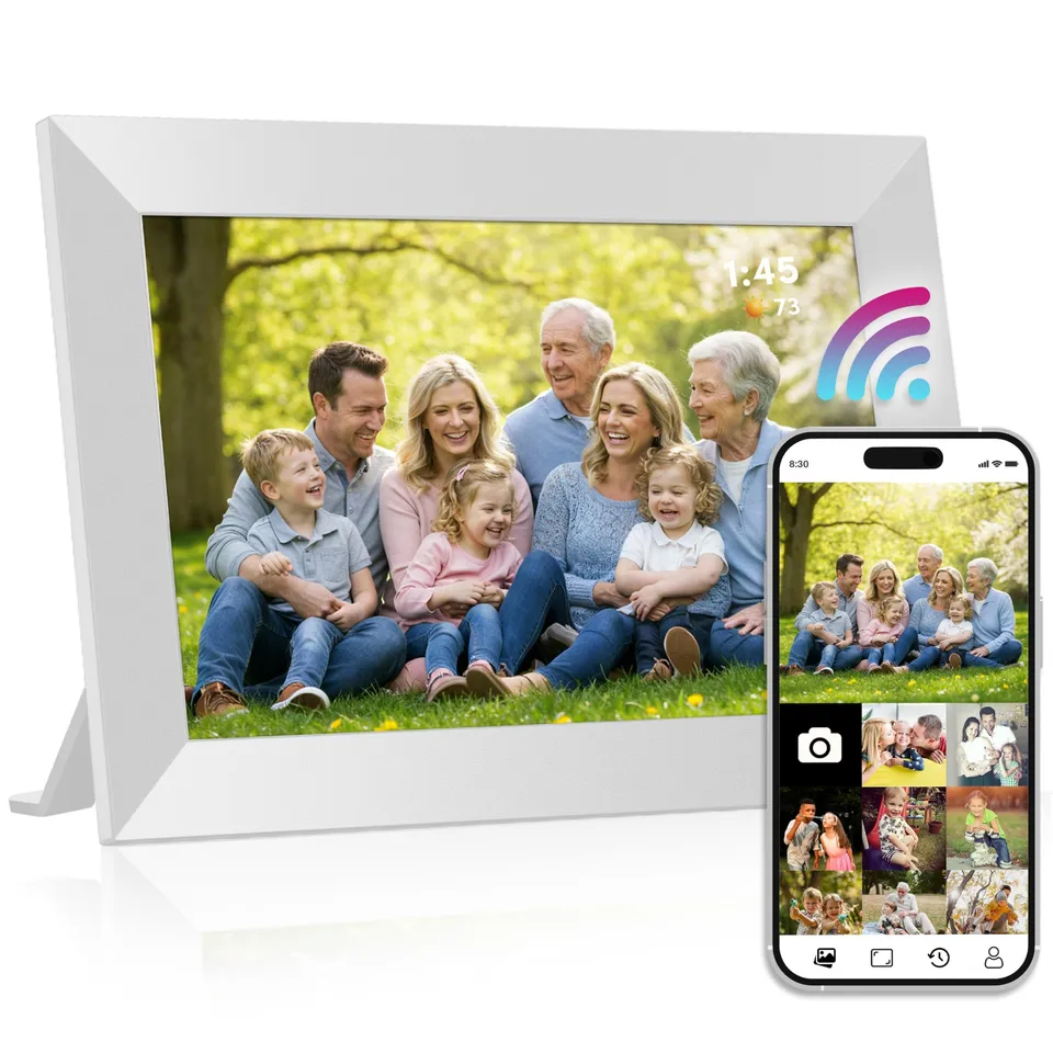 brookstone-10-inch-wi-fi-digital-picture-frame-with-touchscreen-and-32gb-storage image 1