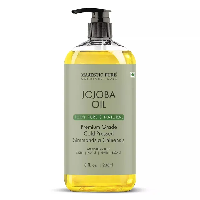 majestic-pure-jojoba-carrier-oil-8-fl-oz-lightweight-moisturizer-for-hair-skin-e image 1