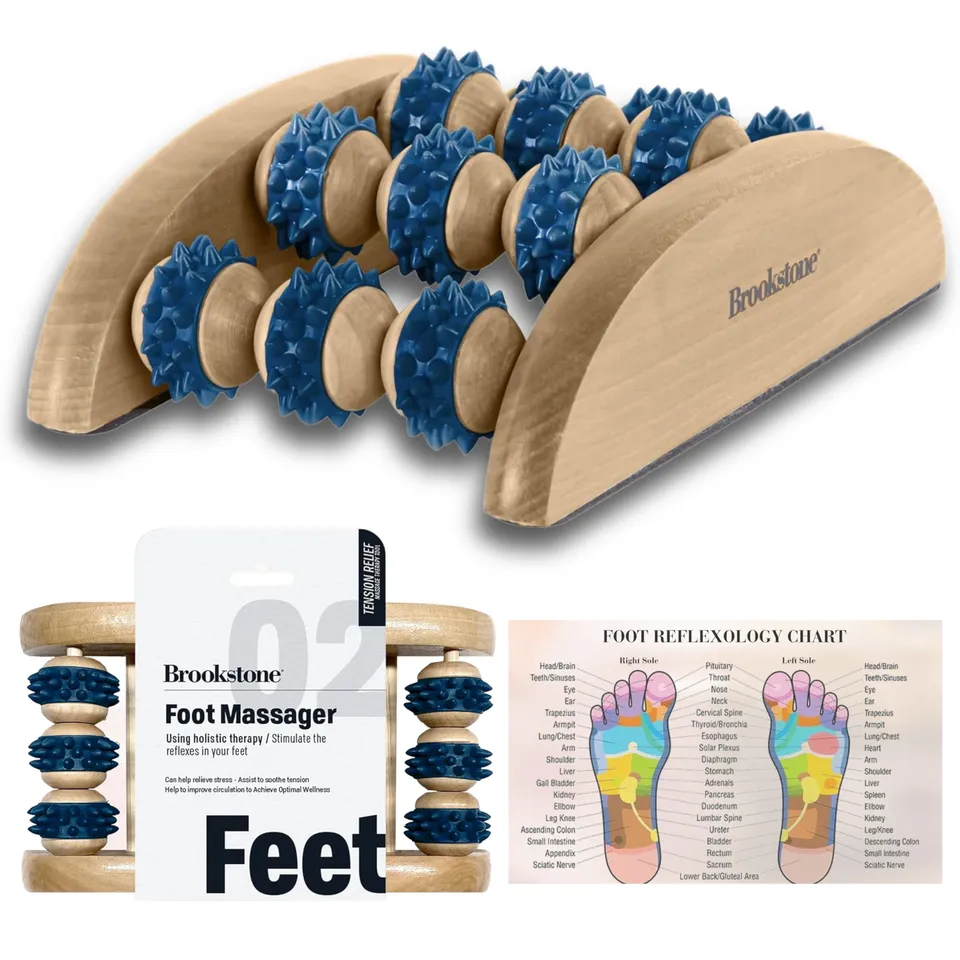 brookstone-foot-roller-massager-for-plantar-fasciitis-relief-wood-foot-massager- image 1