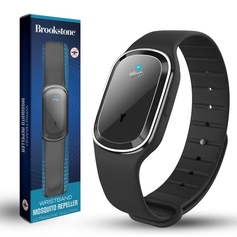 brookstone-ultrasonic-mosquito-repelling-wristband-rechargeable-waterproof-chemi image 1