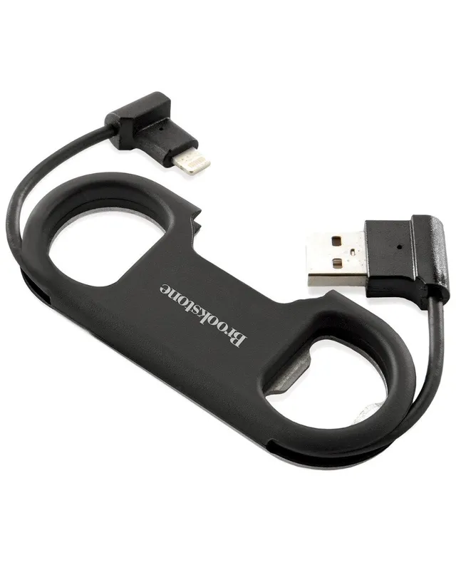 brookstone-usb-cable-bottle-opener-keychain-micro-usb-charging-cable-with-built- image 1