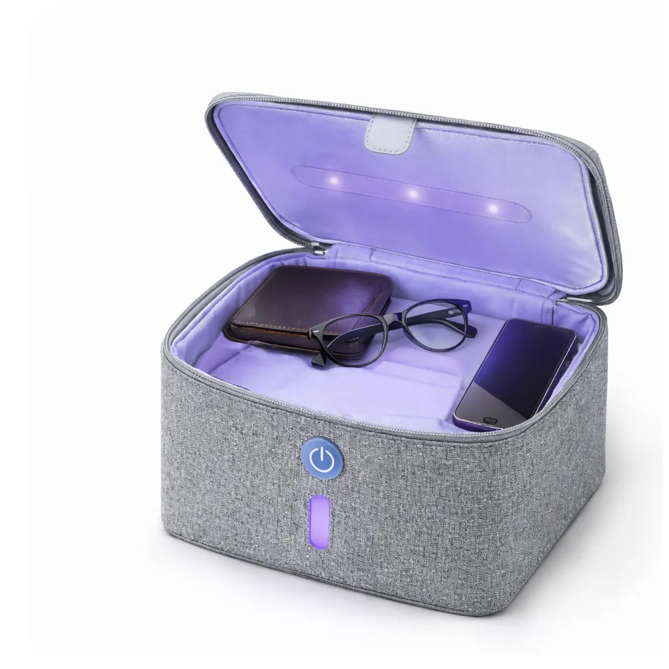 brookstone-uv-light-bag-portable-sterilizing-bag-with-uv-c-for-phones-masks-and- image 1