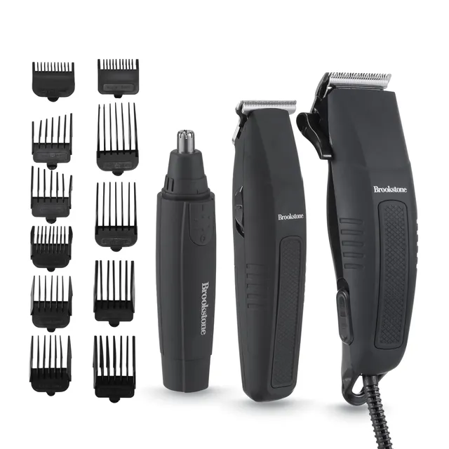 brookstone-grooming-combo-kit-all-in-one-beard-hair-and-body-trimmer-set-with-du image 1