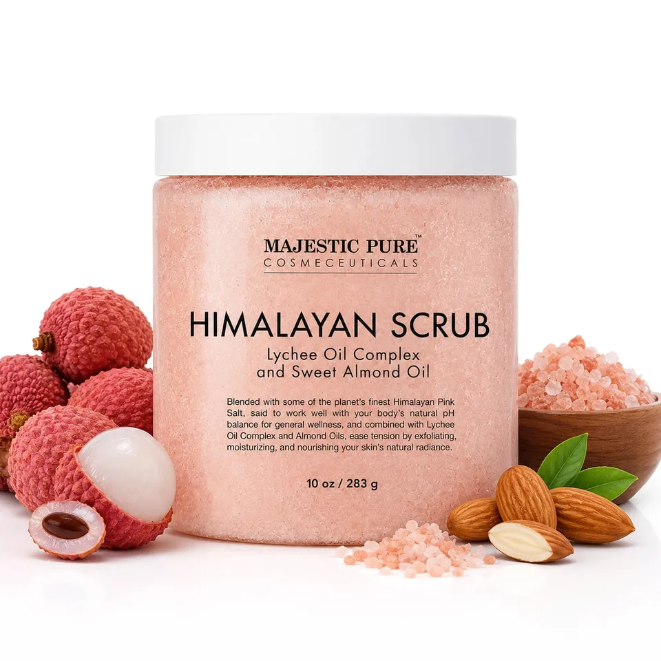 majestic-pure-himalayan-salt-body-scrub-with-lychee-oil-and-sweet-almond-oil-10- image 1
