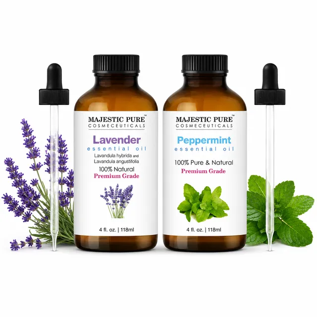 majestic-pure-lavender-essential-oil-peppermint-essential-oil-duo-2-pack-for-rel image 1