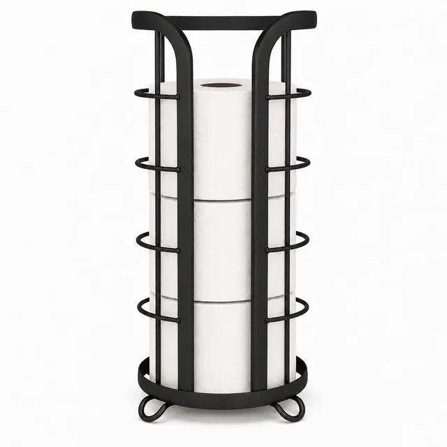 brookstone-reserve-freestanding-toilet-paper-holder-stand-with-storage-holds-meg image 1