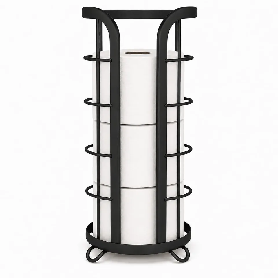 brookstone-reserve-freestanding-toilet-paper-holder-stand-with-storage-holds-meg image 1