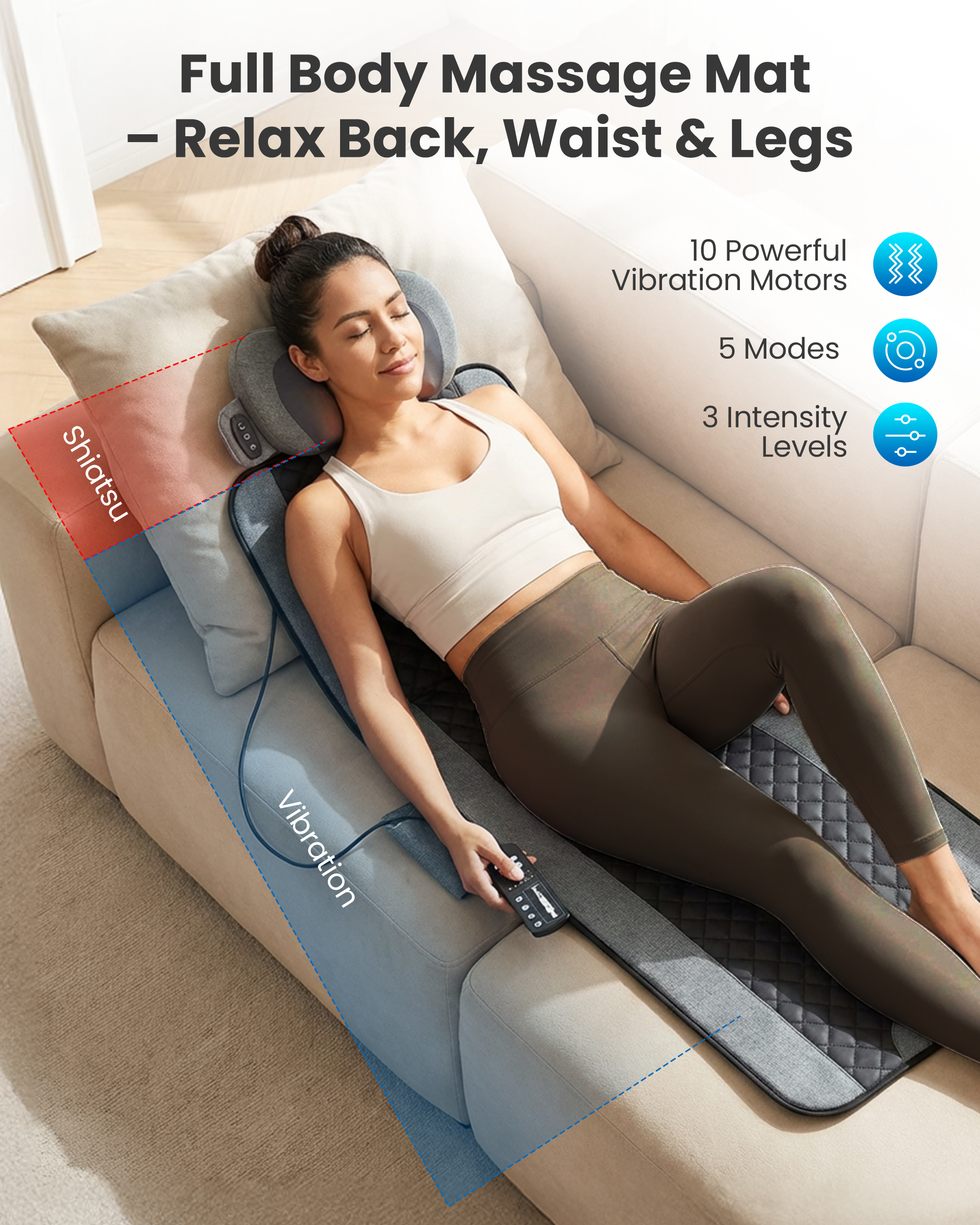 comfier-3408-10-motor-vibration-massage-mat-with-detachable-shiatsu-neck-pillow image 2