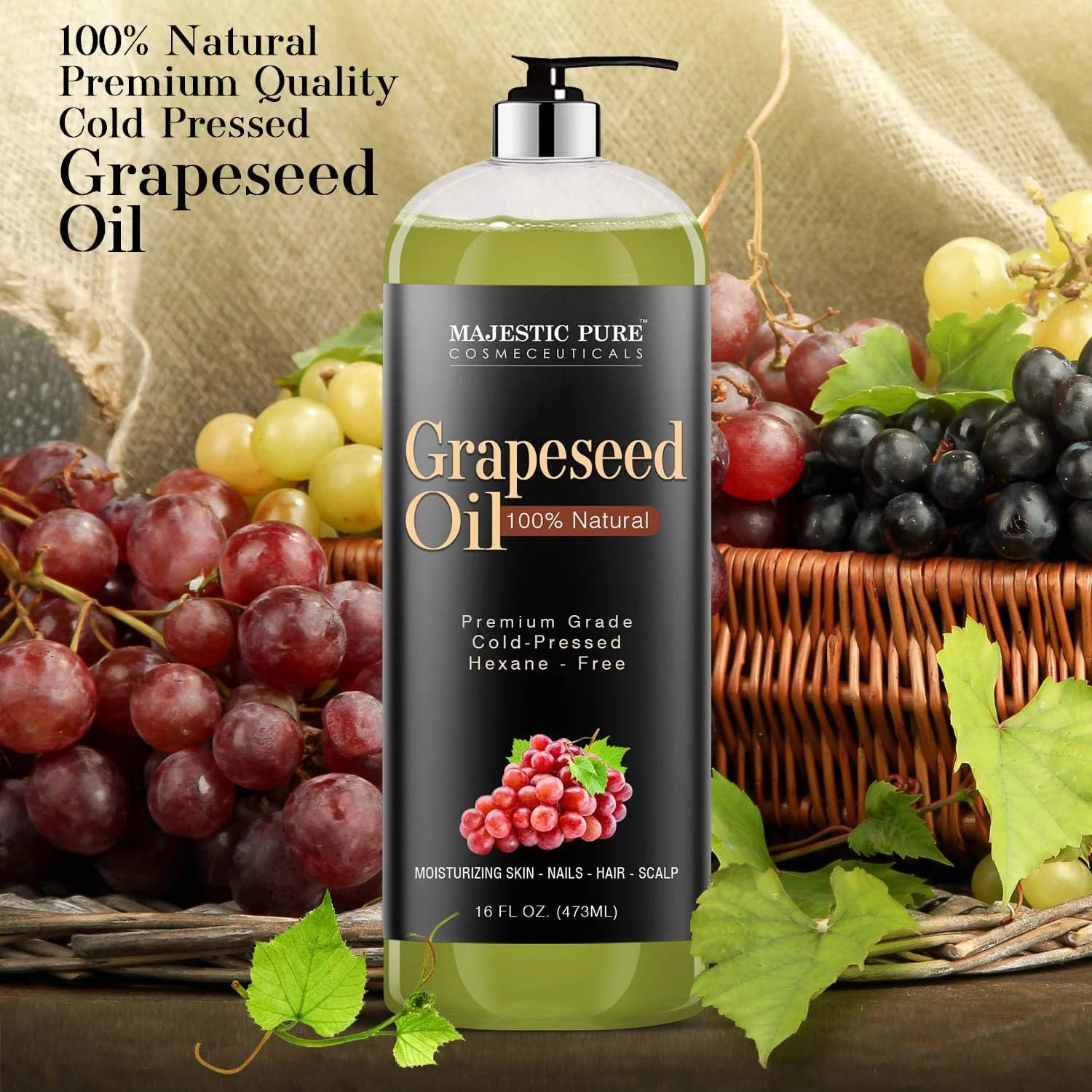 majestic-pure-chilean-grapeseed-oil-16-fl-oz-lightweight-carrier-oil image 3