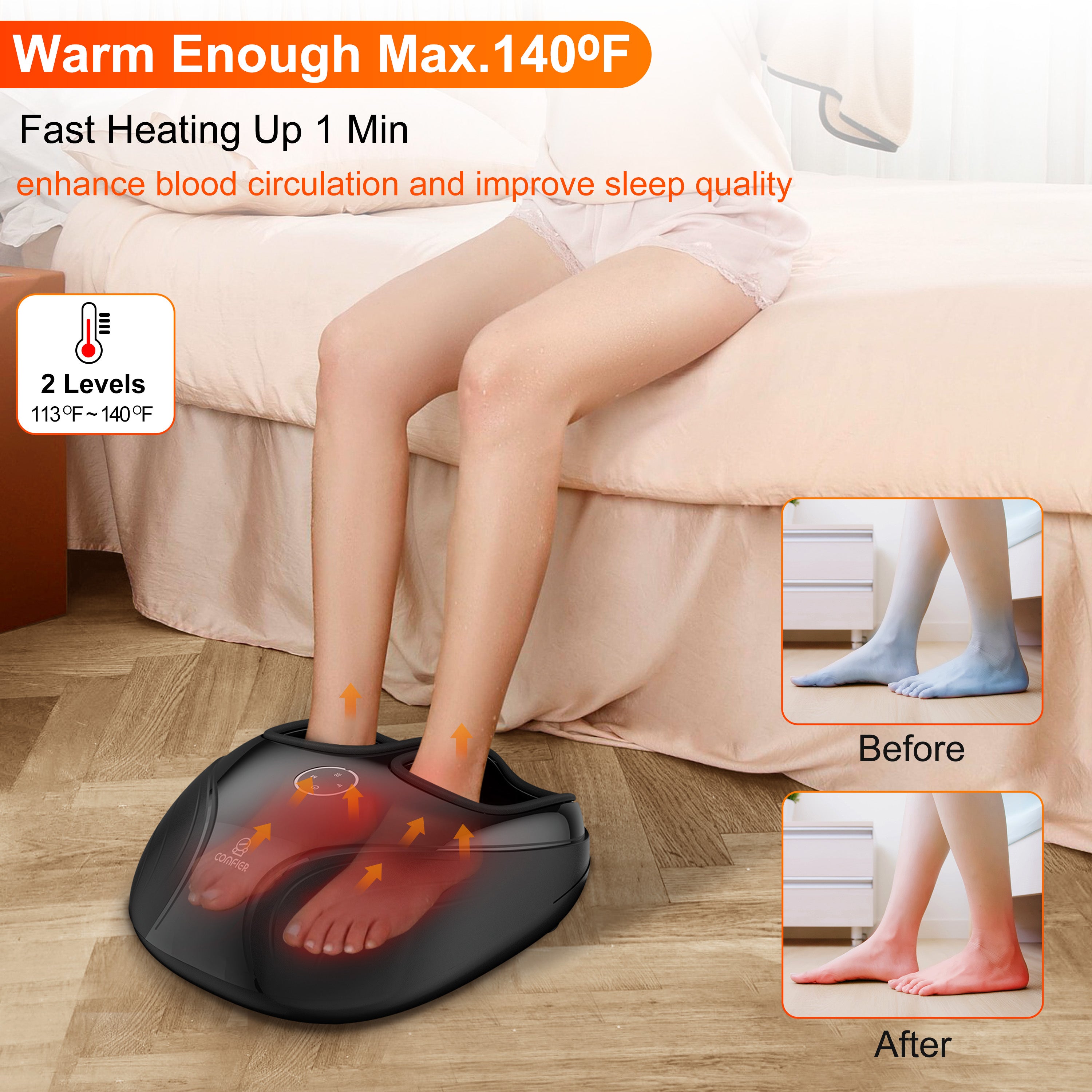 comfier-5003-heated-shiatsu-foot-massager-with-rolling-and-kneading image 2