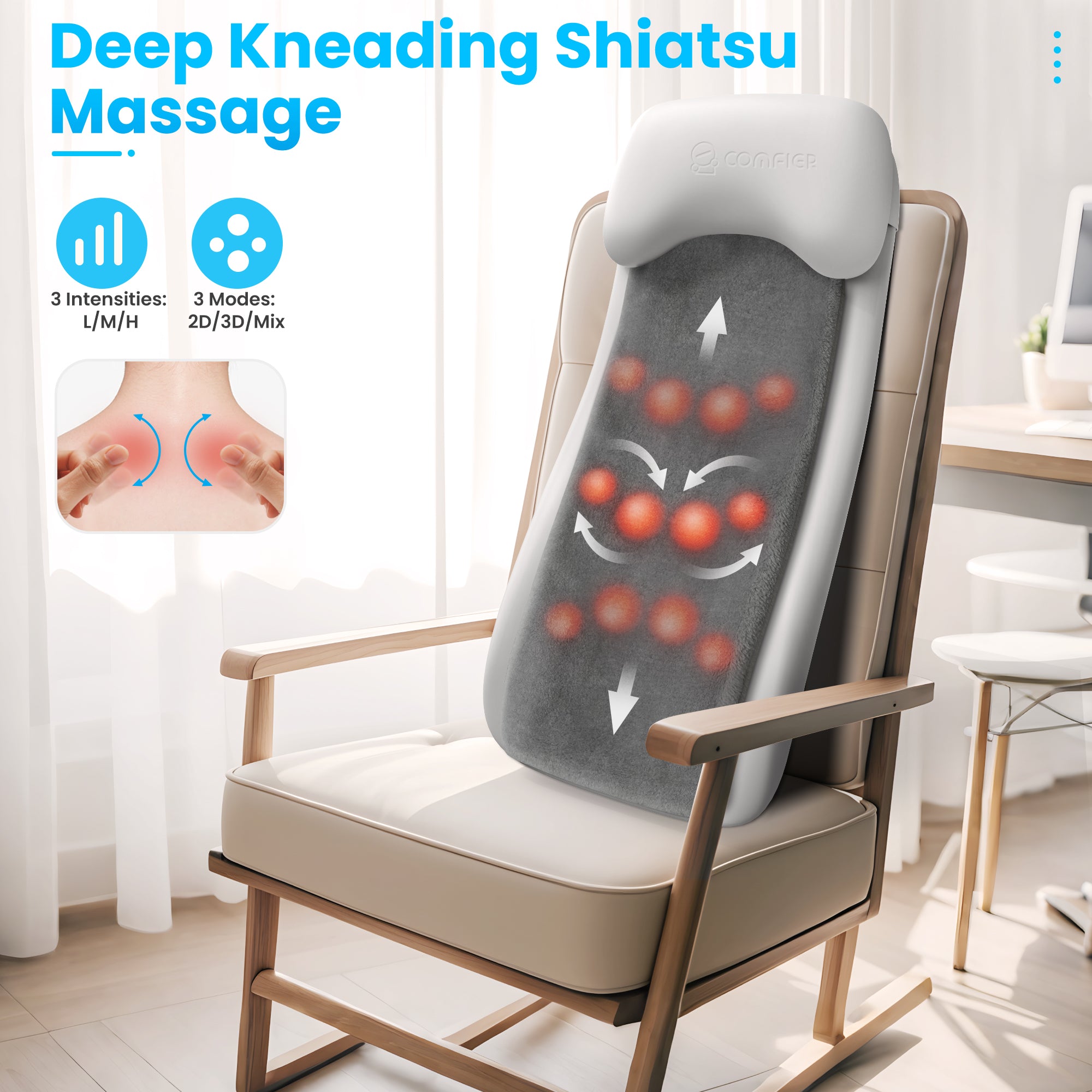 comfier-2311b-cordless-back-massage-chair-pad-with-shiatsu-and-multi-intensity-s image 2