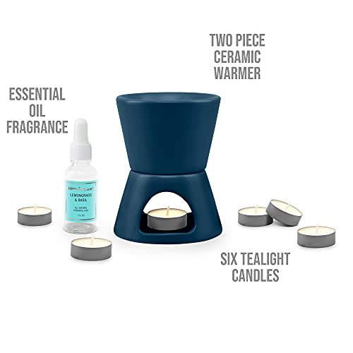 brookstone-2-in-1-tea-light-ceramic-diffuser-and-wax-warmer-ceramic-aromatherapy image 8