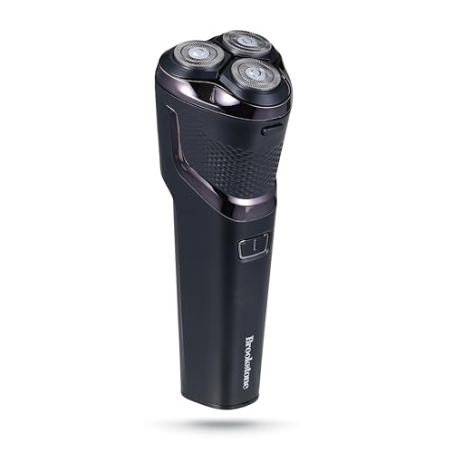 brookstone-3-head-rotary-shaver-rechargeable-t-blade-groomer-led-display-black image 7