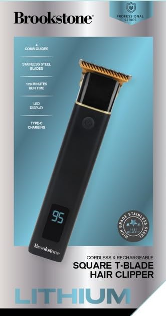 brookstone-t-blade-hair-clipper-professional-cordless-trimmer-with-stainless-ste image 1