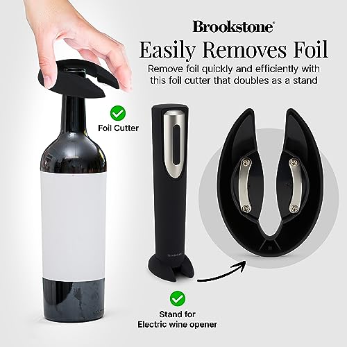 brookstone-electric-wine-opener-with-foil-cutter-and-stand-battery-operated-auto image 8