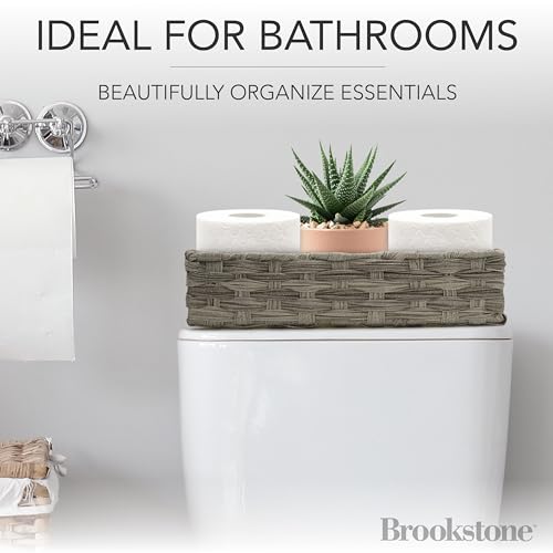 brookstone-wicker-storage-basket-2-pack-boho-woven-organizer-with-sturdy-handles image 8