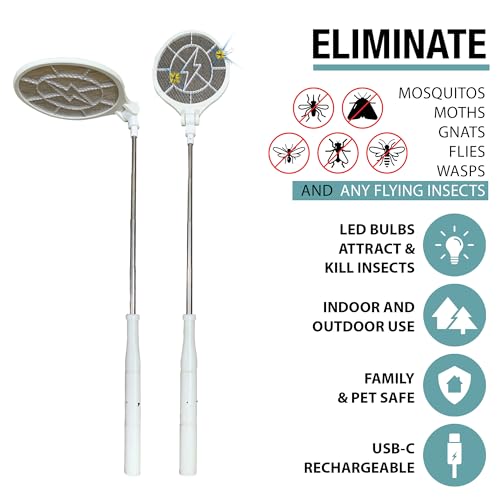 brookstone-electric-bug-zapper-racket-3000v-stainless-steel-grid-collapsible-ext image 7