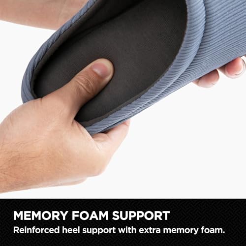 brookstone-classic-comfort-memory-foam-men-s-indoor-slippers-warm-soft-plush-lin image 8