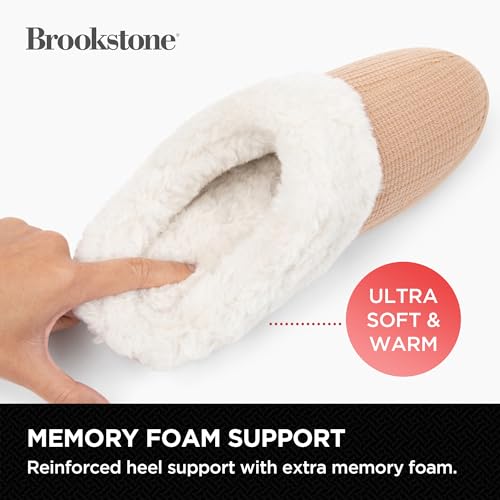 brookstone-classic-comfort-memory-foam-indoor-slippers-for-women-plush-non-slip- image 8