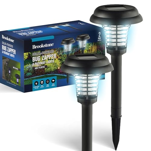 brookstone-solar-powered-bug-zapper-and-pathway-light-2-pack image 7