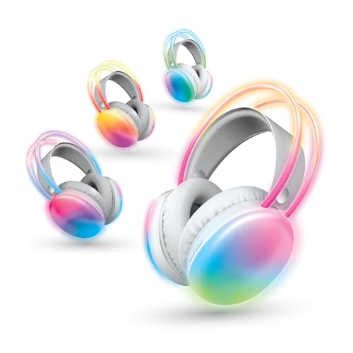 brookstone-wireless-silent-disco-headphones-with-multicolor-led-lights-bluetooth image 7