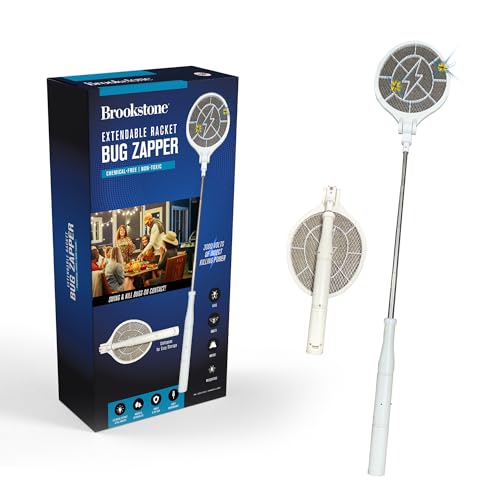 brookstone-electric-bug-zapper-racket-3000v-stainless-steel-grid-collapsible-ext image 6
