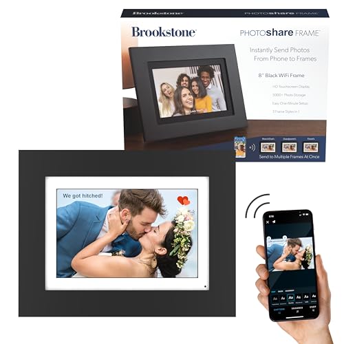 brookstone-photoshare-8-wifi-digital-photo-frame-black-wood-end-to-end-encryptio image 8
