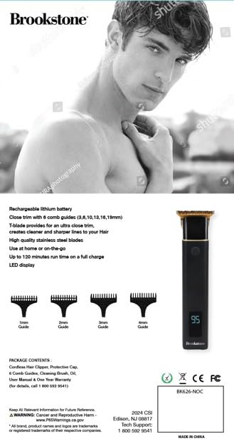 brookstone-t-blade-hair-clipper-professional-cordless-trimmer-with-stainless-ste image 2