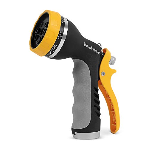 brookstone-water-hose-nozzle-8-pattern-garden-hose-sprayer-metal-construction-he image 7