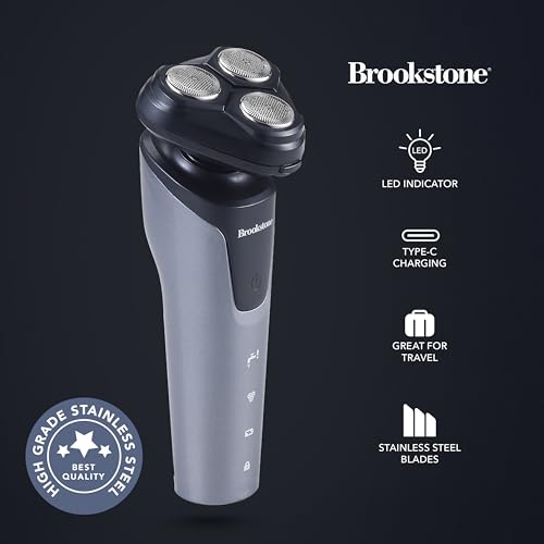 brookstone-3-head-rotary-shaver-precision-shave-cutting-edge-design-professional image 8