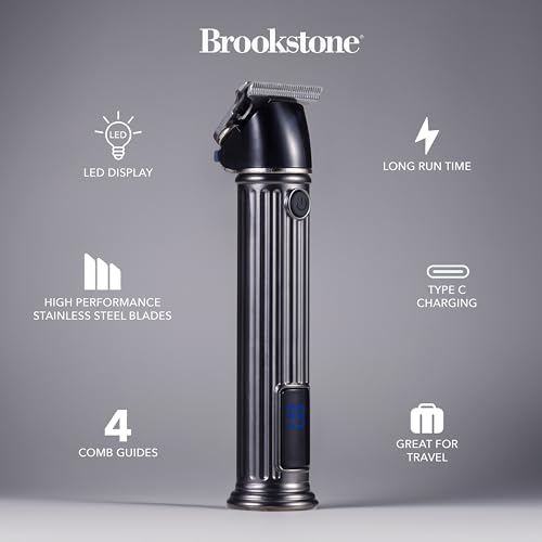 brookstone-rechargeable-hair-clipper-kit-cordless-professional-trimmer-set-with- image 8