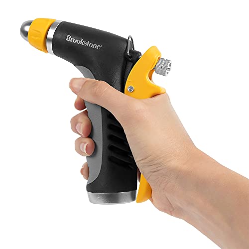 brookstone-metal-pistol-garden-hose-nozzle-2-pattern-adjustable-sprayer-with-rub image 8