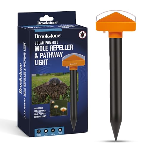brookstone-solar-powered-mole-repeller-pathway-light-dual-purpose-sonic-deterren image 8