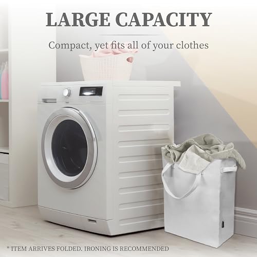brookstone-slim-laundry-hamper-with-handles-foldable-travel-laundry-bag-for-dirt image 8