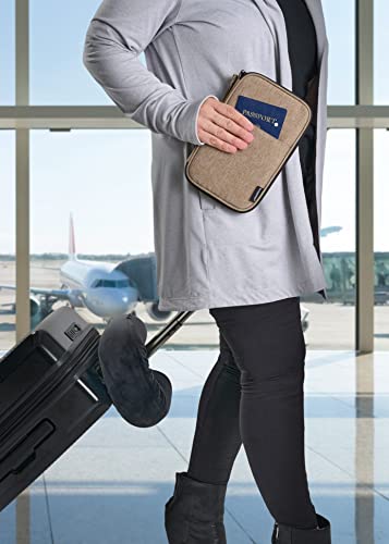 brookstone-rfid-blocking-travel-wallet-passport-holder-with-zipper-khaki image 8
