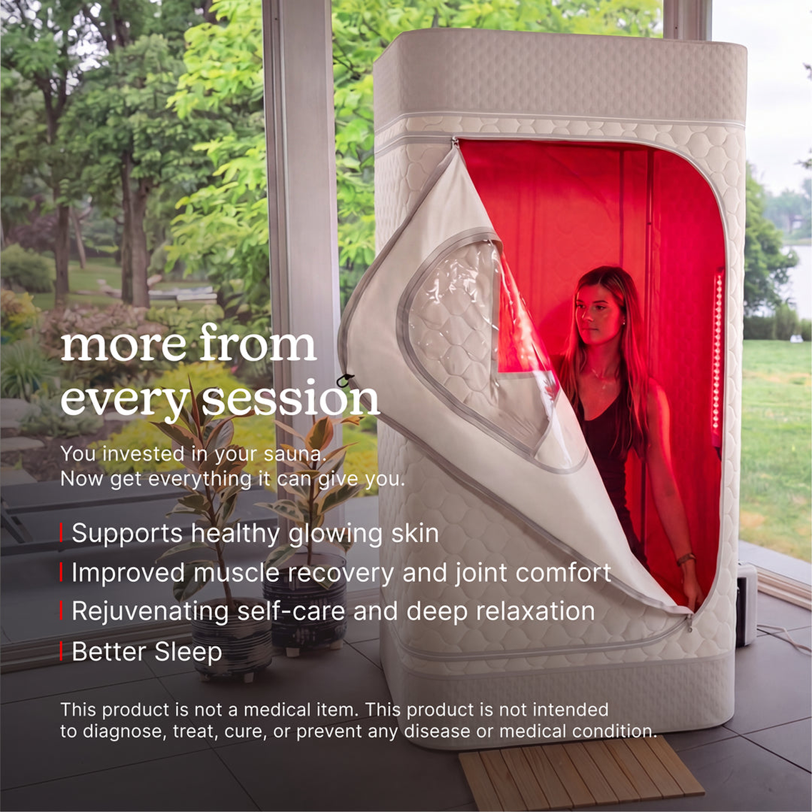 homedics-premium-steam-sauna-dual-red-light-wands-full-body-recovery-system image 3