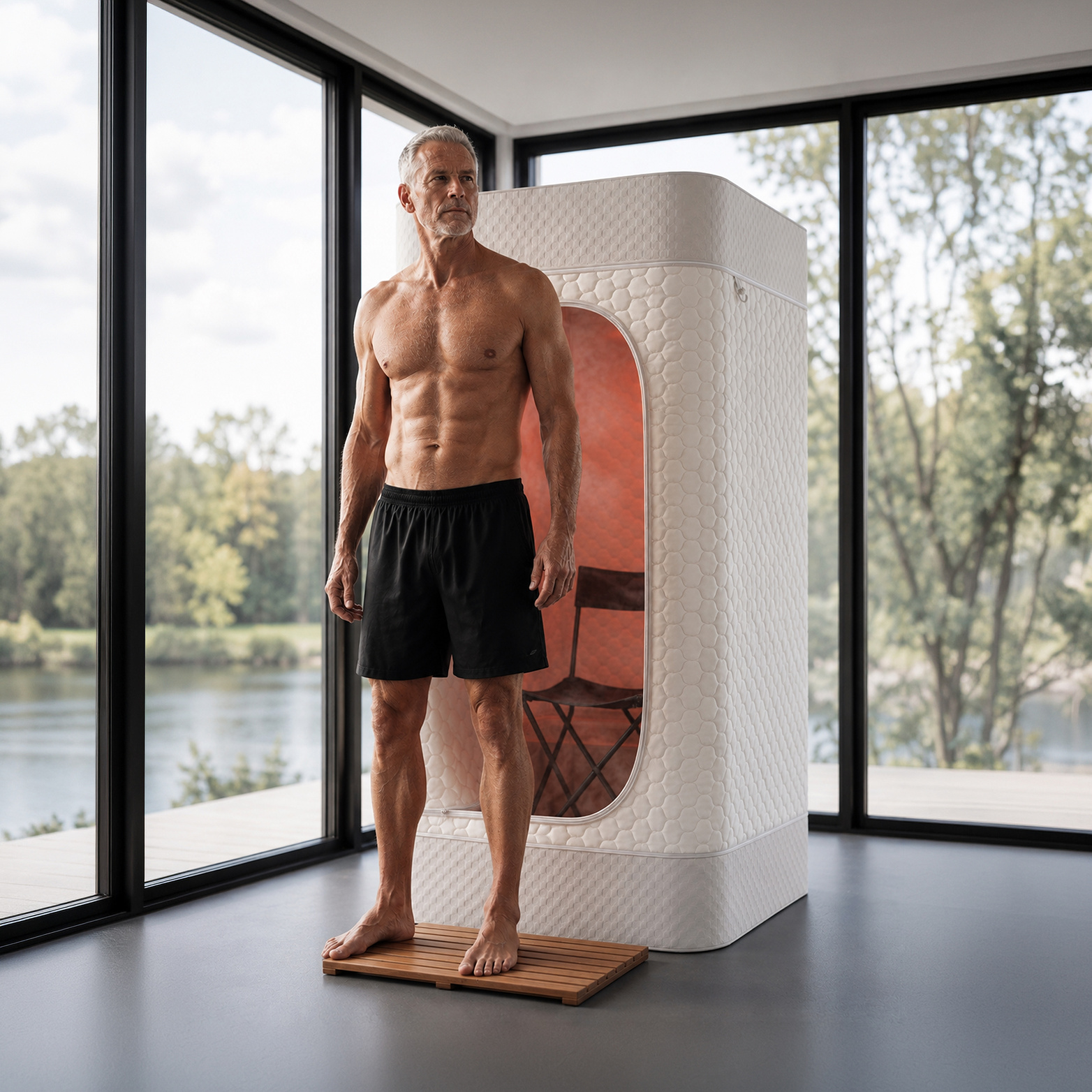 homedics-premium-steam-sauna-dual-red-light-wands-full-body-recovery-system image 2