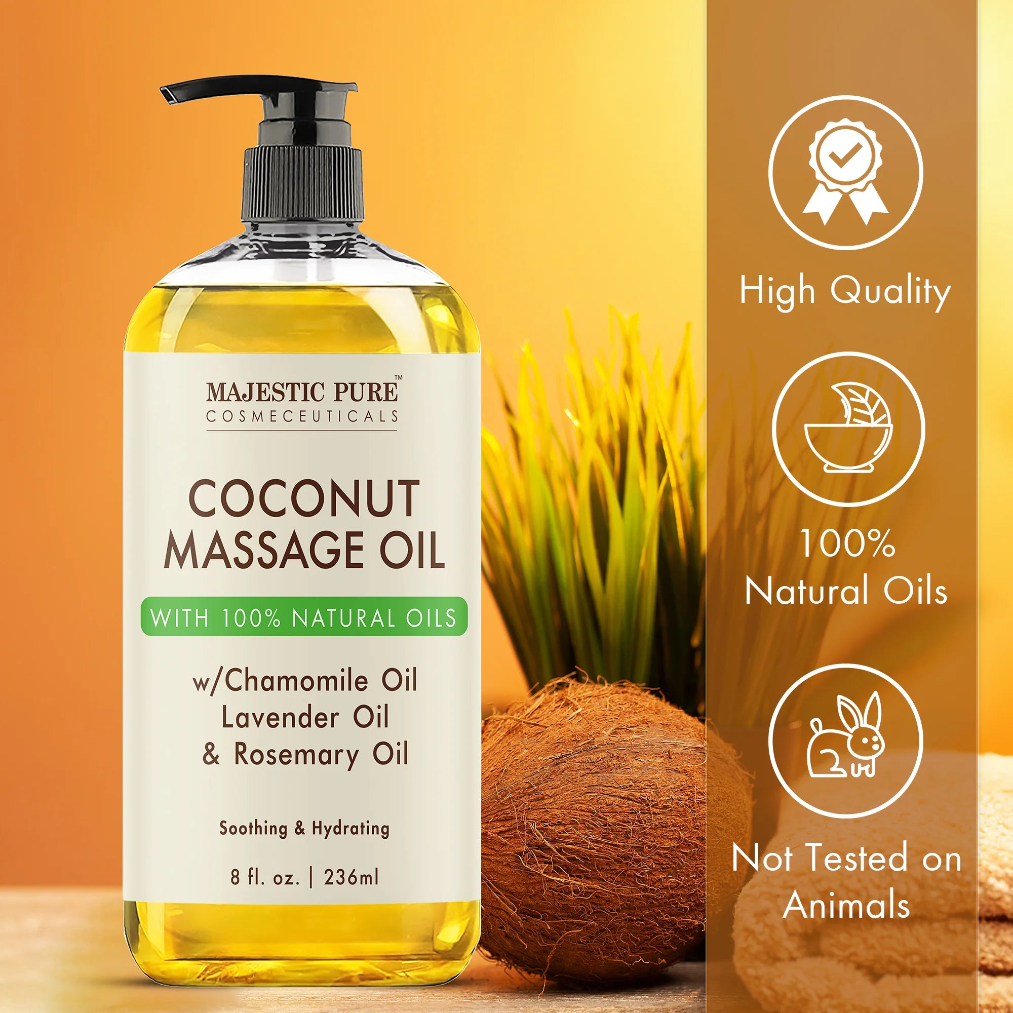 majestic-pure-coconut-massage-oil-with-rosemary-oil-8-fl-oz-lightweight-non-grea image 2