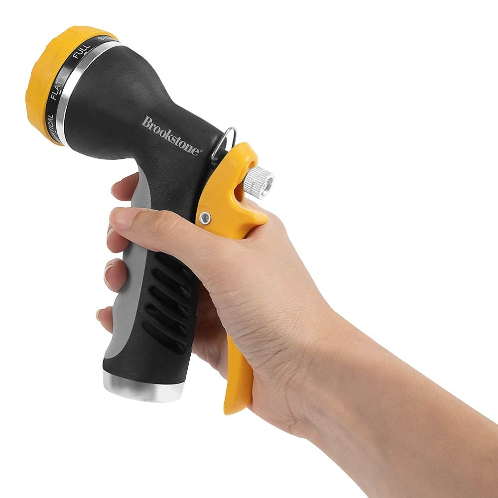 brookstone-water-hose-nozzle-8-pattern-garden-hose-sprayer-metal-construction-he image 6