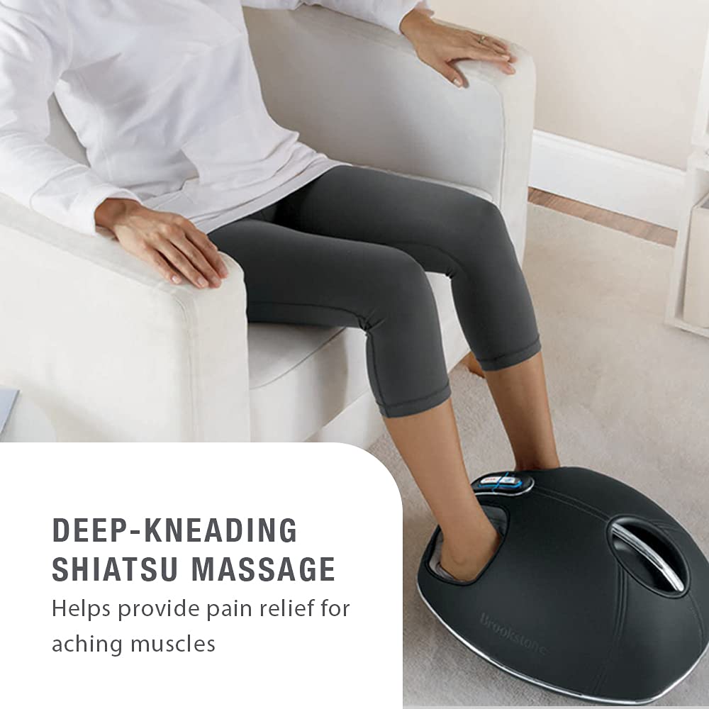 brookstone-shiatsu-foot-massager-with-heat-and-air-compression-grey image 2