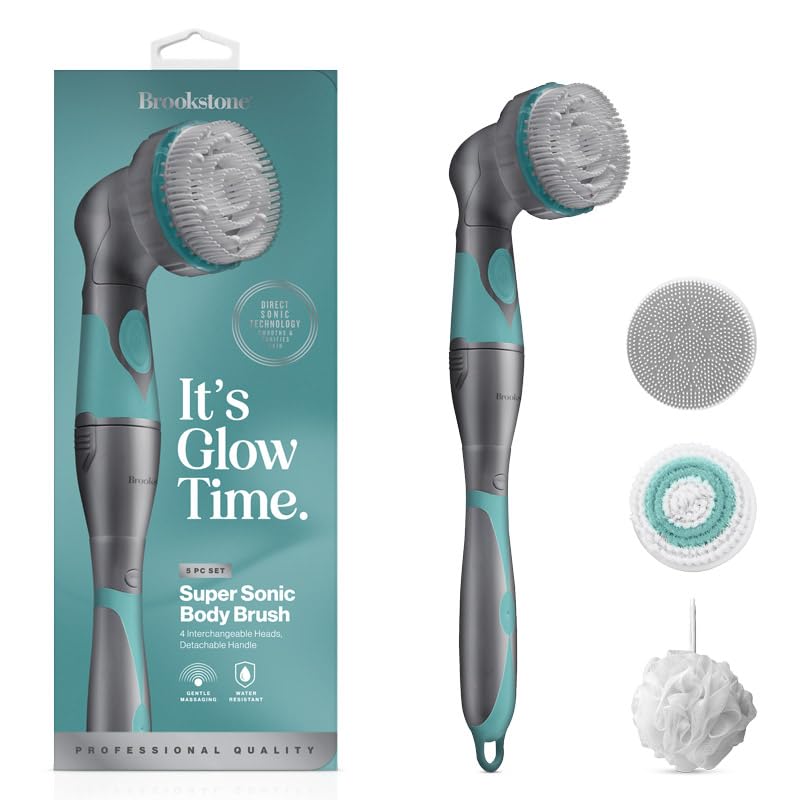 brookstone-5-piece-electric-body-bath-brush-long-handled-spin-brush-with-4-heads image 4