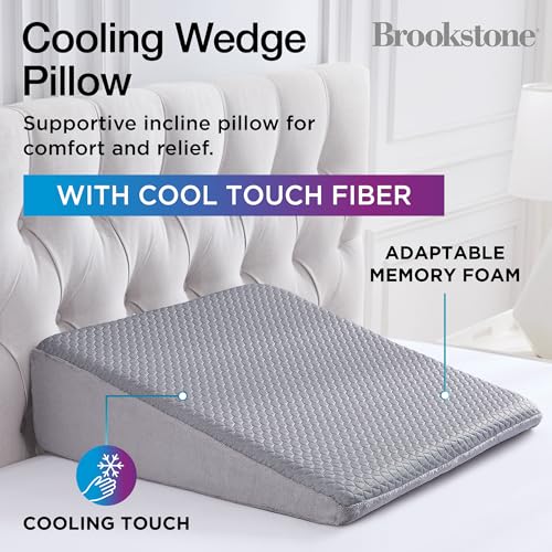 brookstone-cooling-comfort-bed-wedge-pillow-supportive-memory-foam-multi-positio image 8