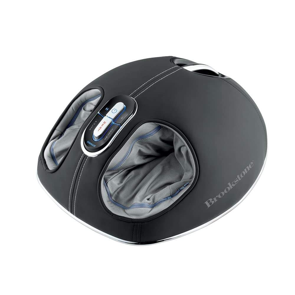 brookstone-shiatsu-foot-massager-with-heat-and-air-compression-grey image 1