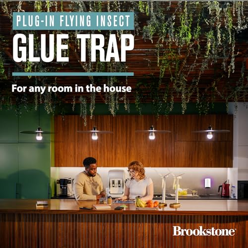 brookstone-plug-in-flying-insect-glue-trap-with-led-and-uv-attractant-and-dispos image 7