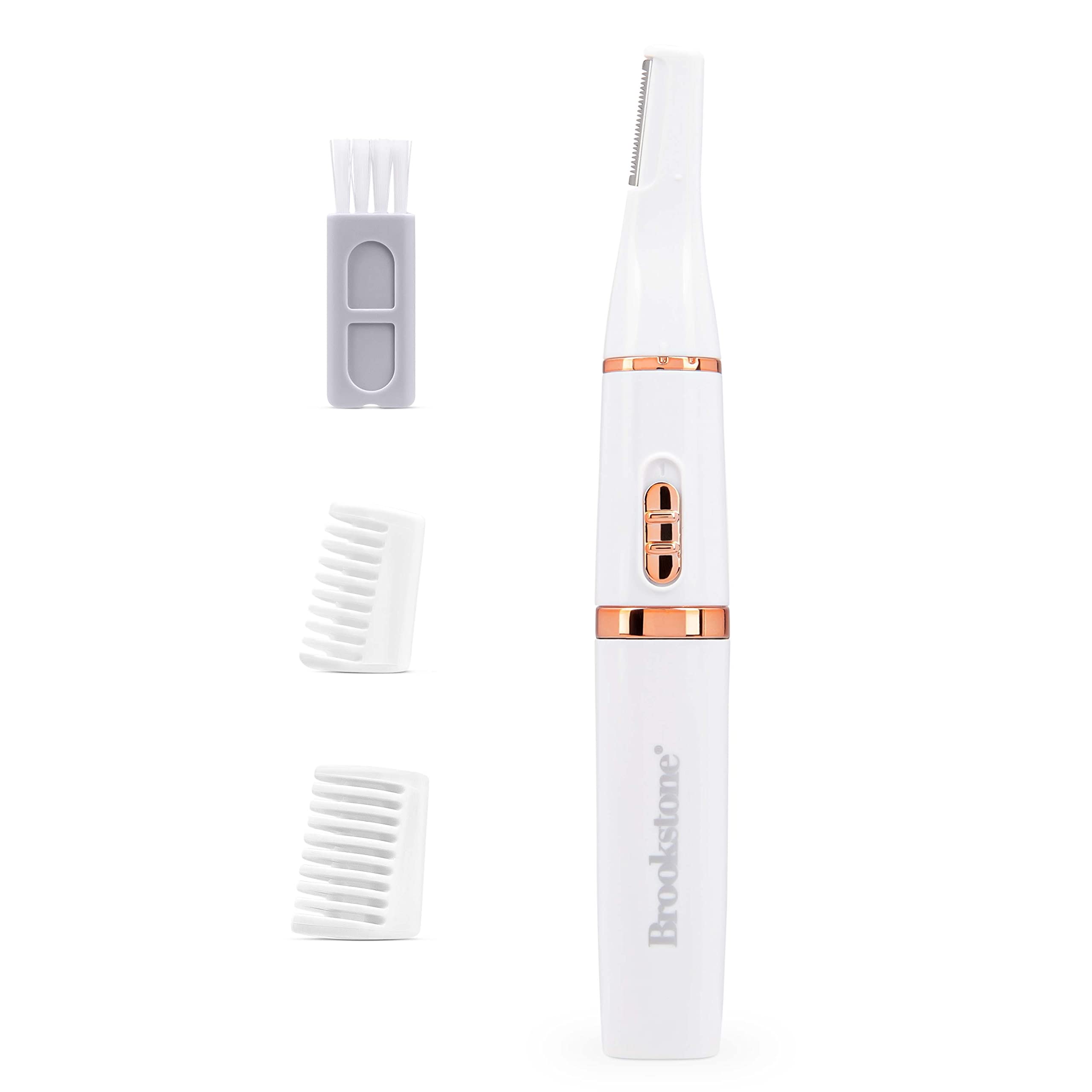 brookstone-eyebrow-razor-women-s-facial-hair-trimmer-2-guards-portable image 1